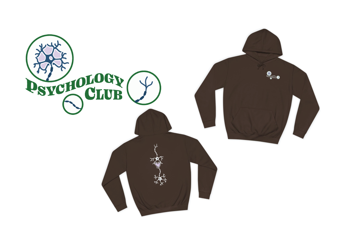 Psychology Club Branding: logo and hoodie merch design